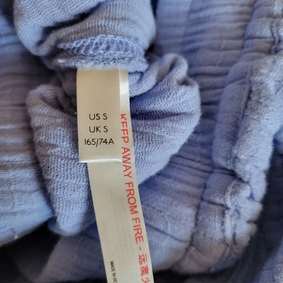 Anthropologie Saturday Sunday Vera Gauzy Pull On Cropped Cotton Lounge Pants S - Picture 10 of 10